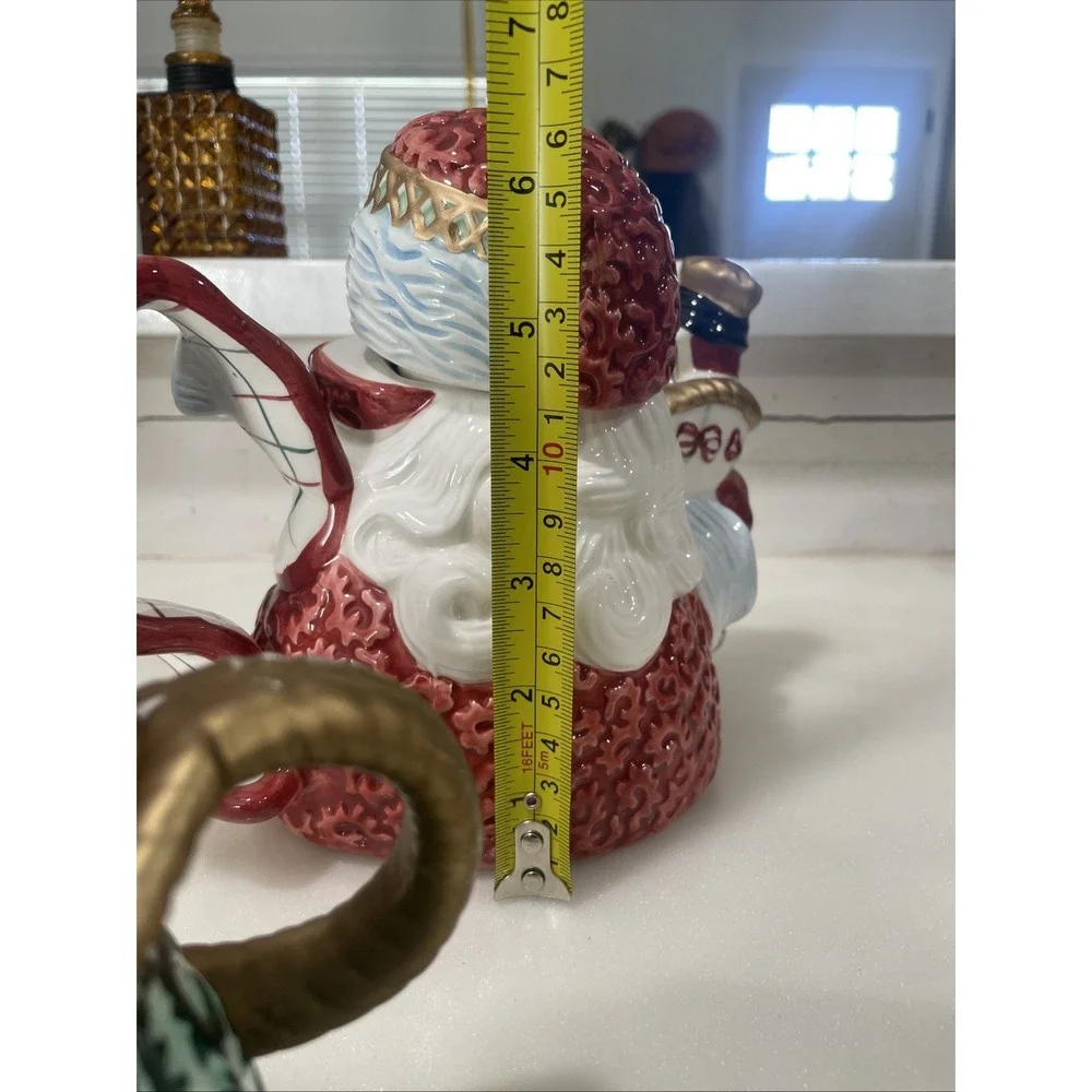 Full Set Avon St Nicholas Teapot Old World Santa Christmas Figural Porcelain Lid
